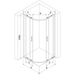 MEXEN/S - Exo čtvrtkruhový posuvný sprchový kout 90 x 90, transparent, chrom 8132-090-090-01-00