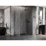 MEXEN/S - Lunar-F sprchový kout skládací dveře pravá 90 x 70, transparent, grafit kartáčovaná 836-090-070-66-00-P