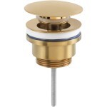 CERANO Umyvadlová výpusť - 5/4“ click-clack - univerzální - zlatá kartáčovaná