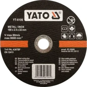 YATO Řezný kotouč na kov INOX 180x22x1,5 mm / Řezný kotouč / Nerezová ocel / O 180 mm