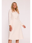 Šaty s mašlí S414 slonová kost - Stylove XL