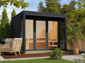 Finská sauna – KARIBU ARES 3 (antracit / antracit)