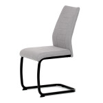 Židle jídelní, světle šedá látka, černé kovové nohy