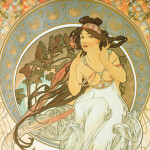 Kalendář 2025 poznámkový: Alfons Mucha, 30 30 cm,