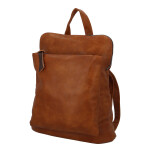 Městský koženkový batoh City Elma, světle hnědá