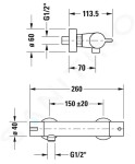 DURAVIT - B.2 Sprchová termostatická baterie, chrom B24220000010