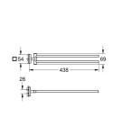 GROHE - QuickFix Start Cube Dvojitý držák ručníků, délka 44 cm, chrom 40976000