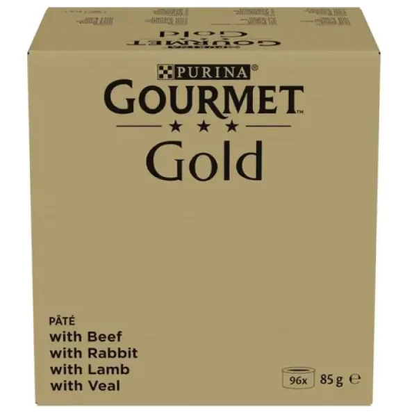 Purina GOURMET GOLD Mousse Mix 96x85 g / Konzervy pro kočky / 4 příchutě (7613038519326)