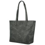 Trendy dámská koženková kabelka na rameno Serafina, tmavě šedá