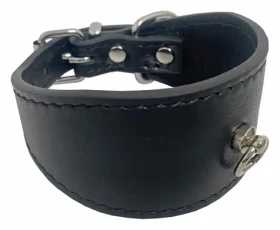 Huhubamboo Exclusive obojek černá XS / Obojek pro psy / Pro chrty / 40 mm x 21-26 cm / hovězí kůže (355475)