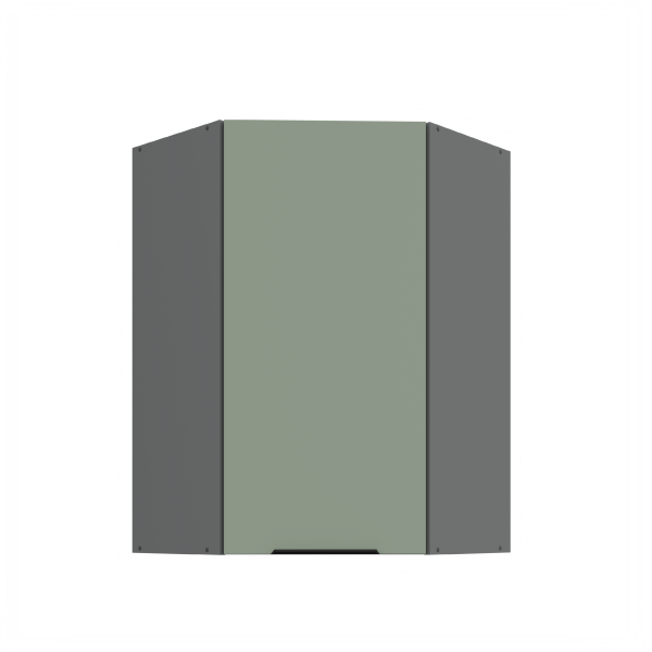 Horní rohová skříňka Aria ANT 60x60 GN-90 1F (45°) Barva korpusu: Antracit, Barva dvířek: SA - Aquamarine AFM