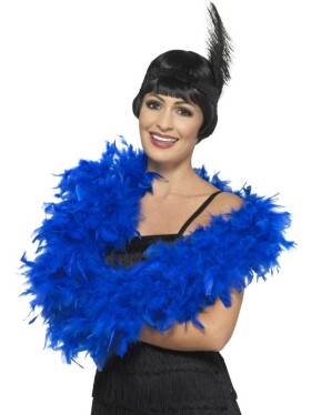 Smiffys.com Boa královská modrá deluxe 180cm 80g