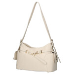 Extravagantní kožená kabelka na rameno Lina, béžová