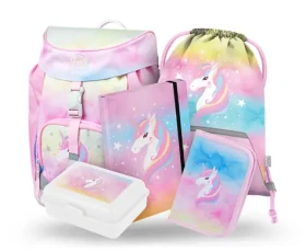 BAAGL 5 SET Airy Rainbow Unicorn: batoh, penál, sáček, box, desky (A-35942)