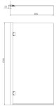 OMNIRES - WATERLOO Jednokřídlá vanová zástěna, 80 cm, chrom lesk, sklo transparent HMP80XCRTR