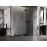MEXEN/S - Lunar L sprchový kout dveře křídlové pravá 70 x 70, transparent, grafit kartáčovaná 834L-070-070-66-00-P