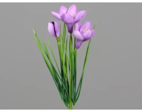 Umělá květina Krokus 30 cm, fialová