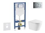 GEBERIT - Duofix Set předstěnové instalace, klozetu Nefia a sedátka softclose, tlačítko Sigma01, lesklý chrom SANI11CA1161