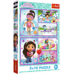 Mamido Puzzle Gábinin kouzelný domek 2x70 dílků Trefl