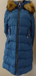 Dámská prošívaná bunda s kapucí W701 petrolejová - MHM XXL modrá