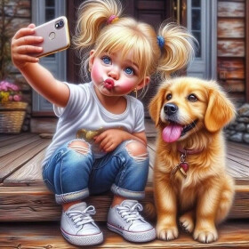 Diamantový obrázek - Selfie 30x40 cm