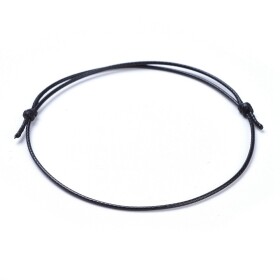 Šňůrkové náramky - různá provedení - ∅ 5 ~ 8 cm - 1 ks Barva: Černá