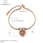 Ocelový náramek Millie Gold - srdce, chirurgická ocel, Zlatá 18 cm + 3,5 cm (prodloužení)