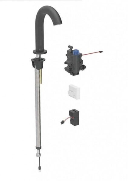 GEBERIT - Piave Termostatická elektronická umyvadlová baterie, síťové napájení, easy to clean, matná černá 116.187.14.1