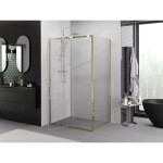 MEXEN/S - Exo sprchový kout dveře křídlové 90 x 80, transparent, zlato 819-090-080-50-00