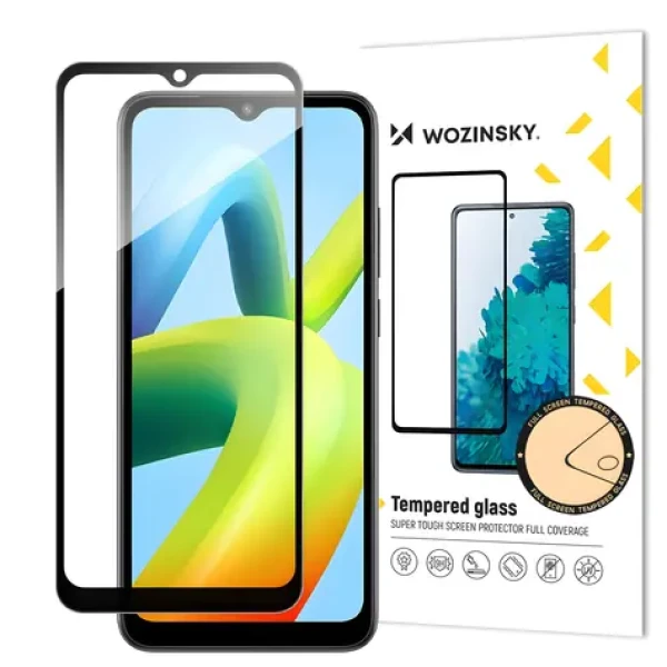 Wozinsky Full Glue Ochranné tvrzené sklo pro Xiaomi Redmi A1+ černá / lepení přes celý displej / 9H