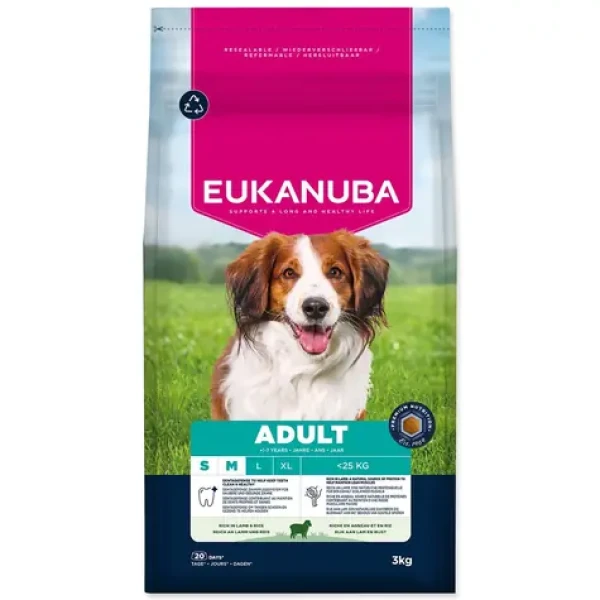 Eukanuba Adult Small and Medium breed rich in lamb 3kg / granule pro psy / pro malá a středná plemena (1724-147301)
