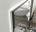 Erga Megan, LED zrcadlo 50x70cm v černém rámu, 1840 lm, 3 barvy světla, zadní osvětlení, ERG-V01-MEGAN-5070-BK