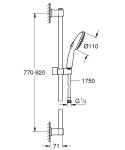 GROHE - Vitalio Start Set sprchové hlavice, tyče a hadice, 2 proudy, chrom 26954001