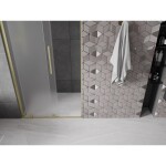 MEXEN/S - Velar L posuvné sprchové dveře 90, dekor, zlatá kartáčovaná 871-090-003-31-55