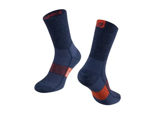 Force North zimní ponožky modrá/oranžová vel.