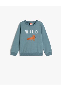 Koton Sweatshirt Fox Embroidery Detailed Long Sleeve Crew Neck Cotton