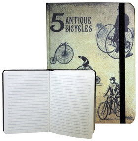 Zápisník gumičkou 178x126 mm retro kola