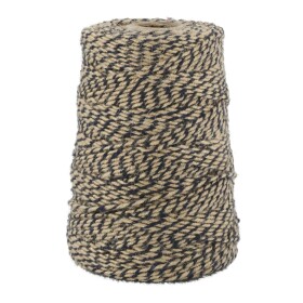 Chic Antique Jutový provázek 160 m – Ocean / Beige / Gold thread, modrá barva, textil