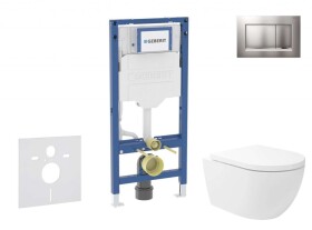 GEBERIT - Duofix Set předstěnové instalace, klozetu Oudee Vortex a sedátka softclose, tlačítko Sigma30, lakovaný chrom mat/chrom SANI11CA1148B