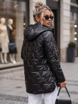Dámská prošívaná bunda s odnímatelnou kapucí, černá, FashionStreet TY5795 M