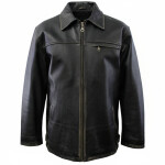 Pánská Kožená Bunda Jasper Rub Off Brixton Černá Velikost: