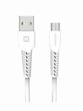 SWISSTEN datový kabel USB - microUSB 1m bílá (71505521)