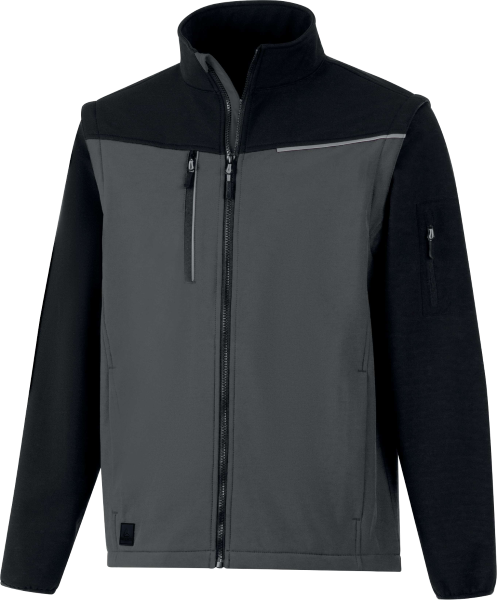 Bunda 2 V 1 Delta Plus softshell SOCCIA Barva: Šedá/Černá, Velikost: M (SOCCIGRTM)