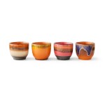 HK living Set hrnků Coffee Cups Java 70's – 4 ks, multi barva, keramika