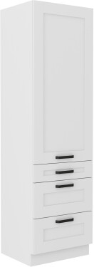 Vysoká potravinová skříňka Luna 60 DKS-210 3S 1F - Premium Box Barva korpusu: Bílá, Barva dvířek: Bílá