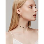 Choker náhrdelník Estrella, sladkovodní perla, spinel, Černá 35 cm + 5 cm (prodloužení)