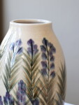 Chic Antique Keramická váza Blue Floral Motif, modrá barva, keramika