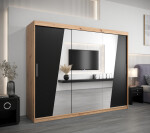 Šatní skříň Abi R0 Barva korpusu: Bílá, Rozměry: 120 cm, Dveře: Černá
