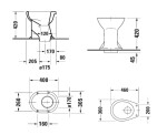 DURAVIT - Design Classics Volně stojící suché WC, lesklá bílá 0180010000