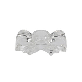 Chic Antique Svícen Bow Clear, čirá barva, sklo